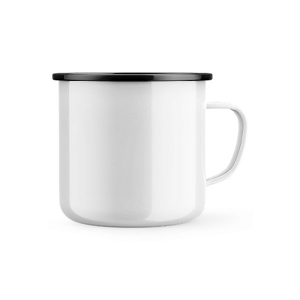 Caneca Branca Personalizada, alumínio esmaltada, 235ml - Darosaa