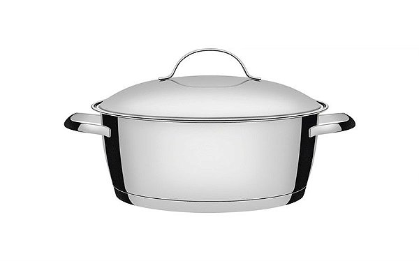 Caçarola Rasa Aço Inox Com Fundo Triplo Tramontina Allegra 24cm 62653/240