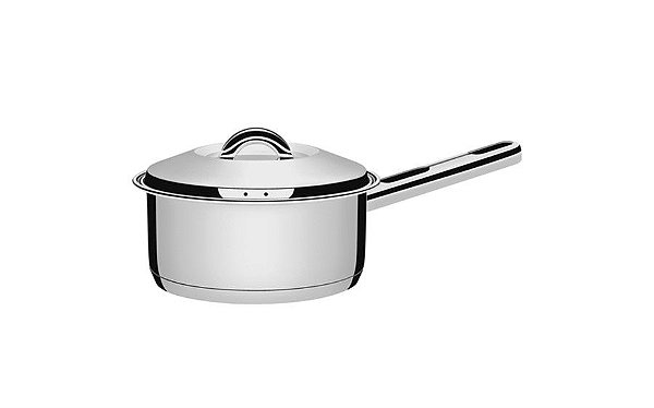 Panela Tramontina em Aço Inox Fundo Triplo com Tampa e Cabo 1,4 L Tramontina Solar 16cm 62501/160