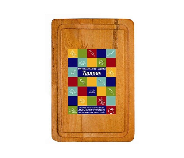 Tábua de Madeira para Carnes e Legumes 310x210x18mm Taumer Wood