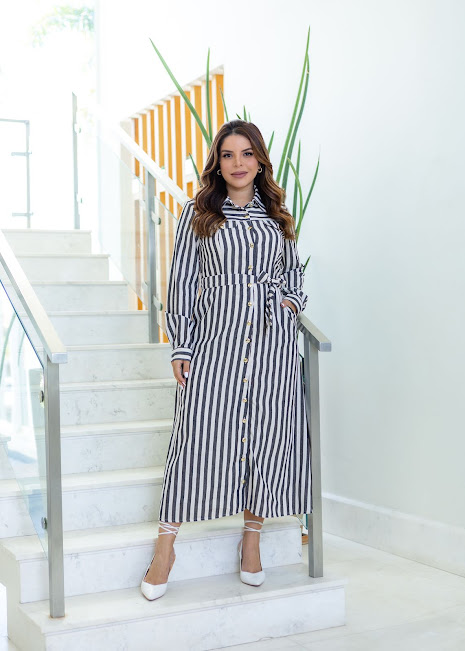 Chemise Luciana Listras Pretas