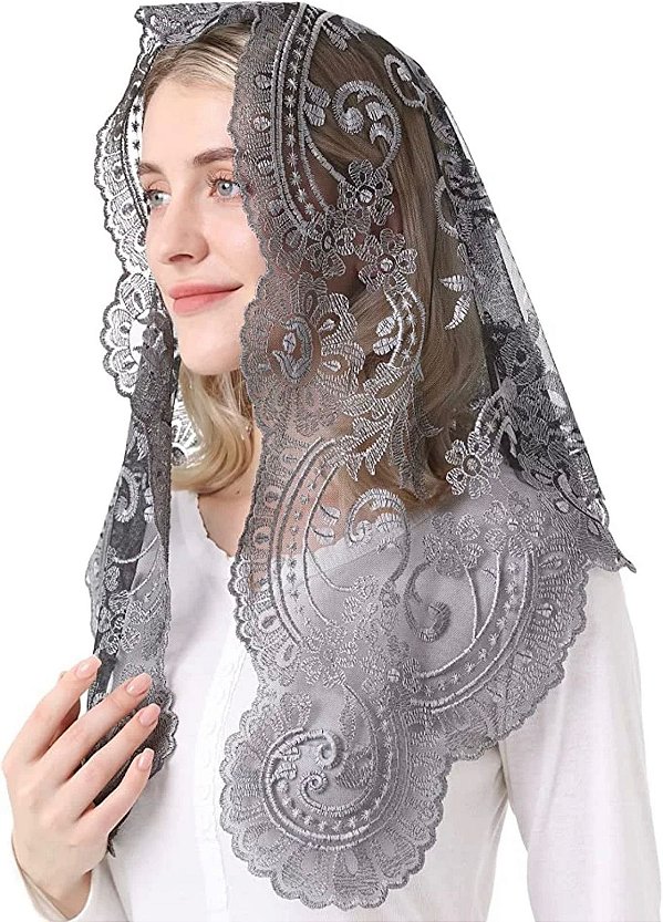Pré Venda - Mantilha Preta com Prata