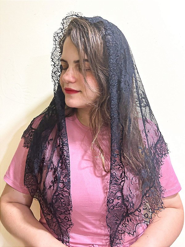 Véu Teresa Triangular Preto