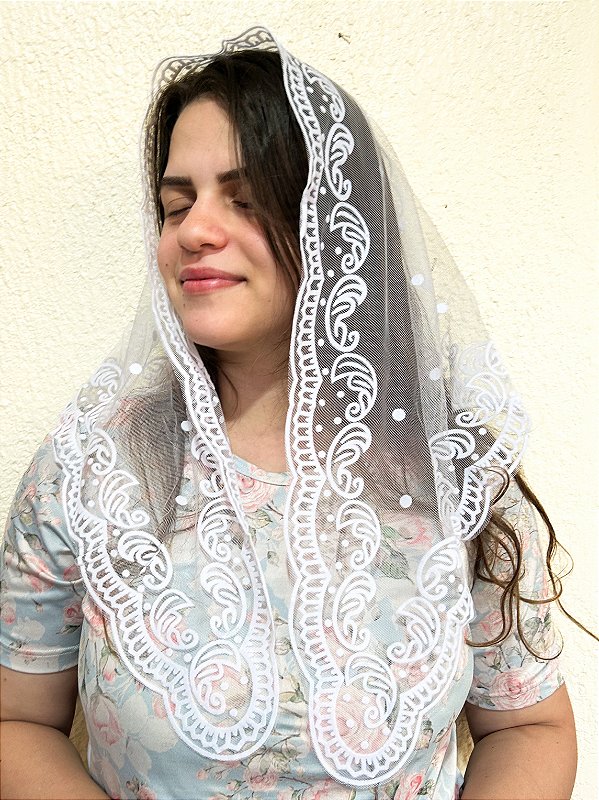 Véu mantilha Jerusalém Branco