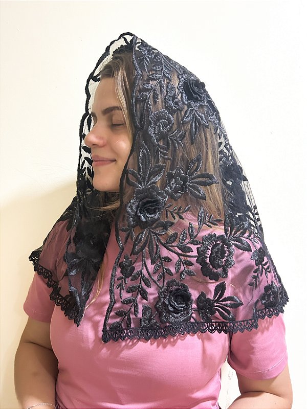 Véu Preto 3 Tule 3D