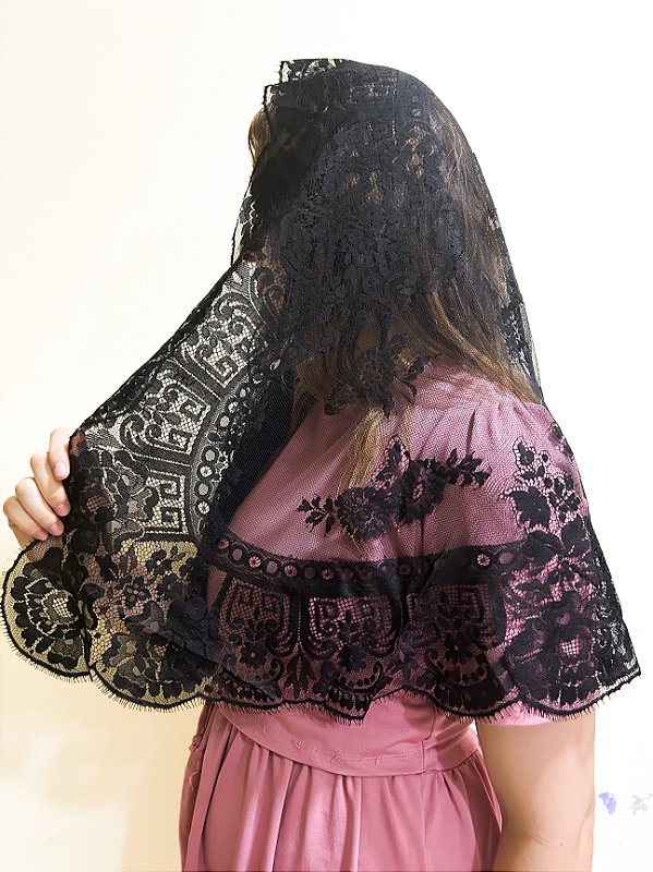 Mantilha Importada Oval Preta