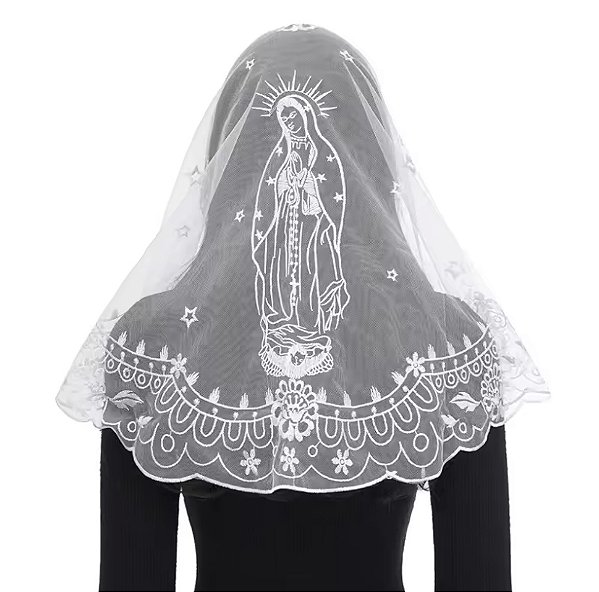 Pré Venda - Mantilha N S Guadalupe Branca