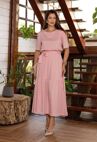 Vestido Luana Rosa Claro