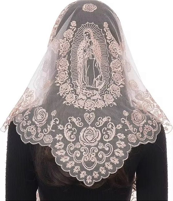Véu Guadalupe 3 Rosa