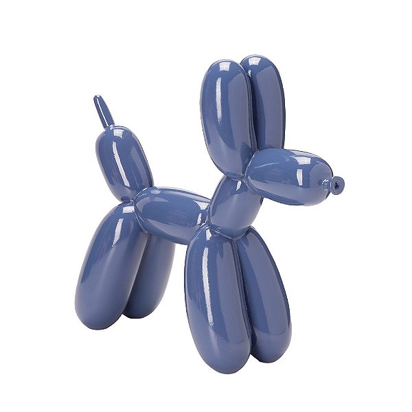 14890 - Escultura Cachorro em Poliresina Azul