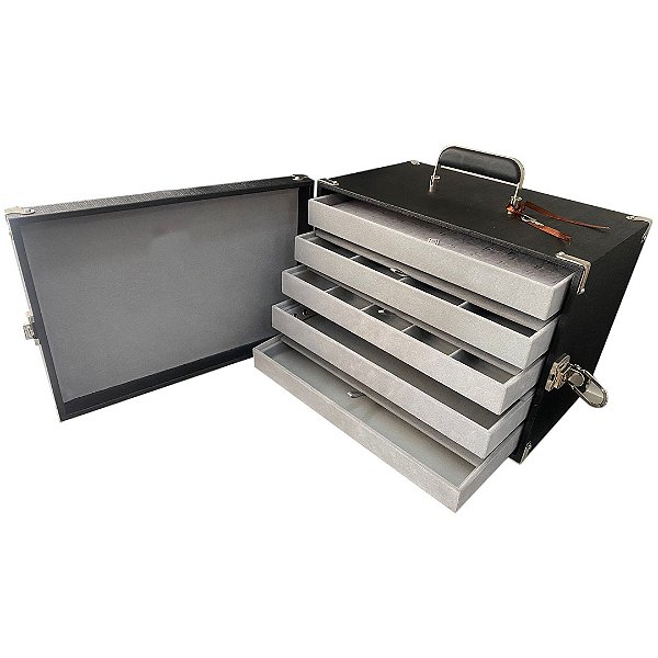 Caixa com 5 Bandejas em Veludo