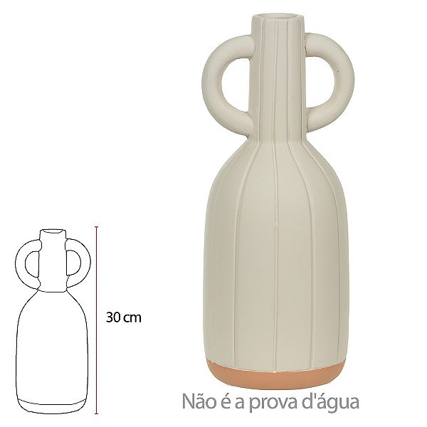 Vaso Decorativo Ceramica Terracota Bege 30cm 12d