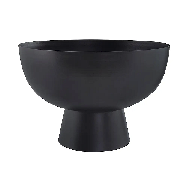 Cachepot Preto em Metal -12917