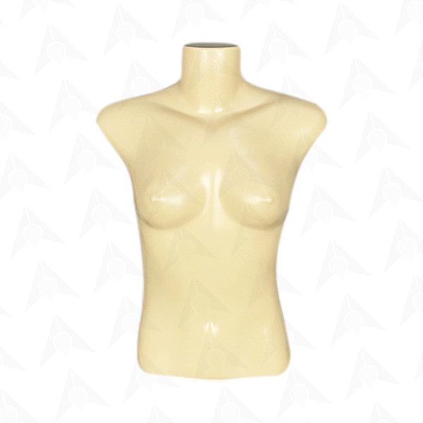 Manequim Plastico Feminino Busto Incorpado - Bege