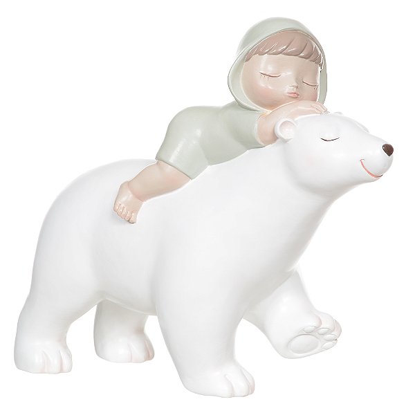 Escultura Decorativa em Poliresina Urso (Colorido) 20 x 23 x 8cm