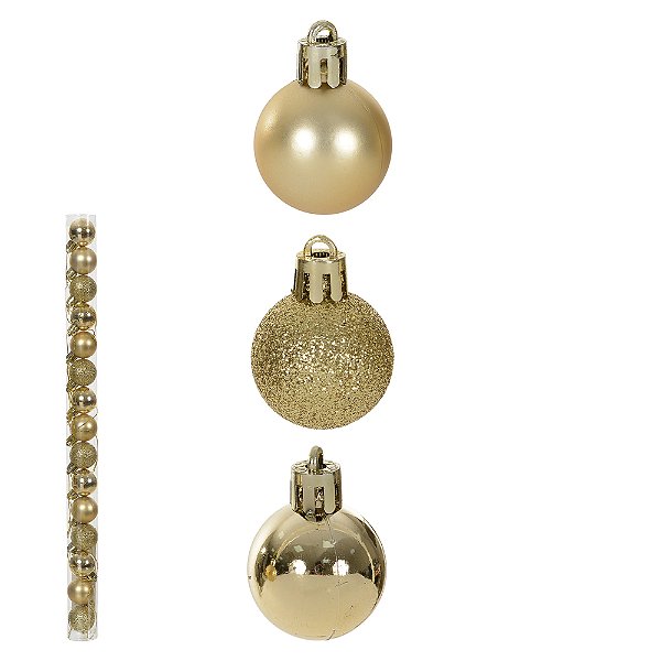 BOLA MISTO TUBO C/15 UND (DOURADO) 3cm