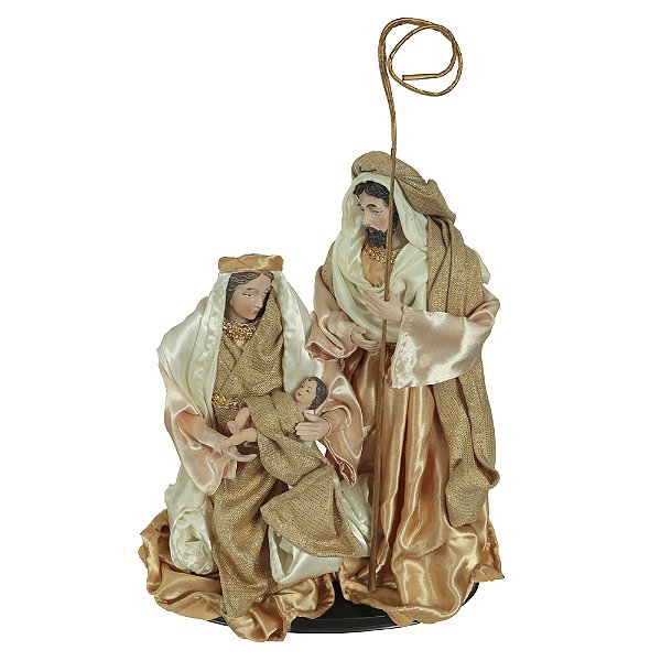 RESINA SACRA NATAL C/3 FIGURAS (CHAMPANHE) 25cm