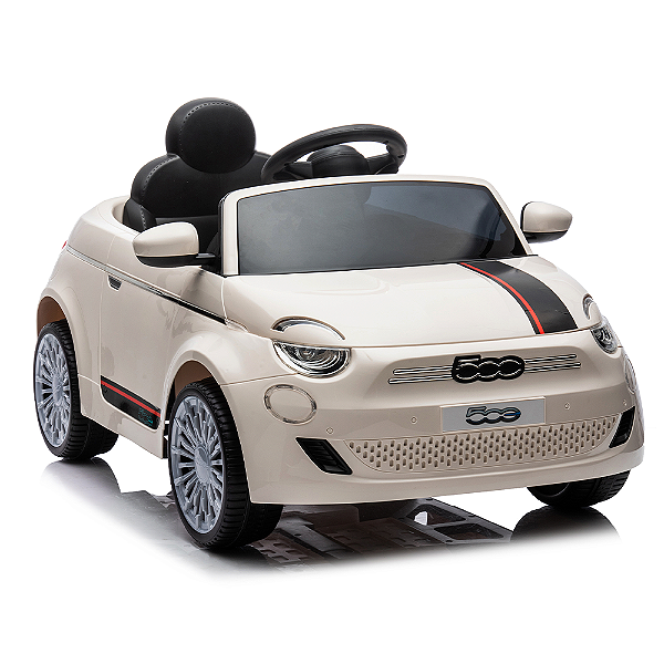 Carro Elétrico Infantil CE24435 CARRO FIAT 500 BRANCO C/R 12V
