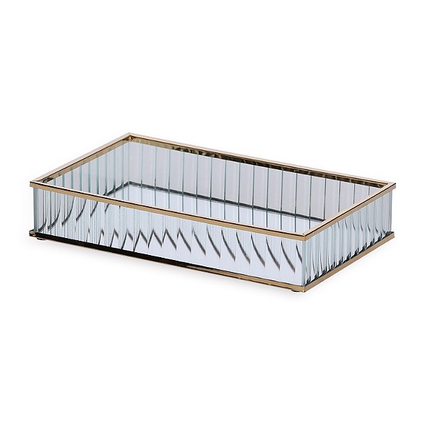 Bandeja em Metal com Espelho - Elegância Compacta (19602)