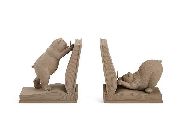 Aparadores de Livros Ursos em Polirresina - Estilo e Organização para Sua Estante (18538)