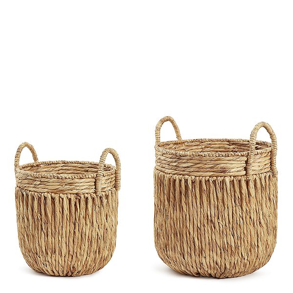 18341 - Kit Cestos em Fibra Natural - 2 Peças para Organização e Decoração