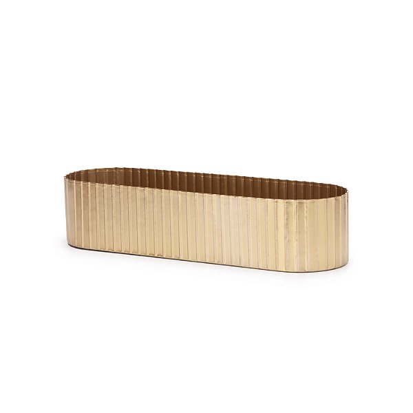 14838 - Cachepot em Metal Dourado - Elegância e Modernidade