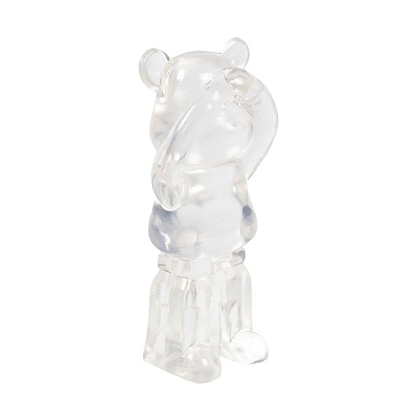 66427 - Escultura Urso Cego em Resina Incolor