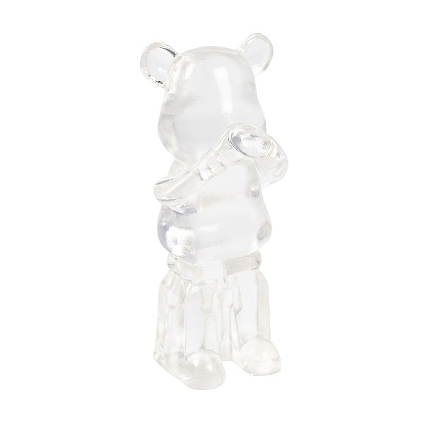 66429 - Escultura Urso Mudo em Resina Incolor
