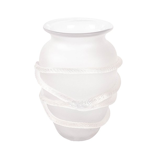 642290 - Vaso em Vidro Incolor Fosco com Detalhes G