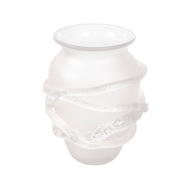 642291 - Vaso em Vidro Incolor Fosco com Detalhes P