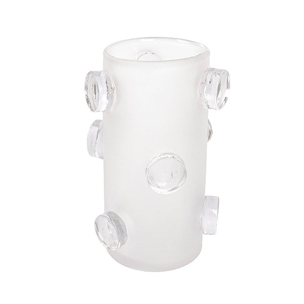 642304 - Vaso em Vidro Incolor Fosco com Detalhes M