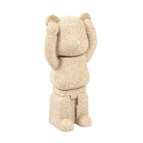 66433 - Escultura Urso Surdo em Resina Bege