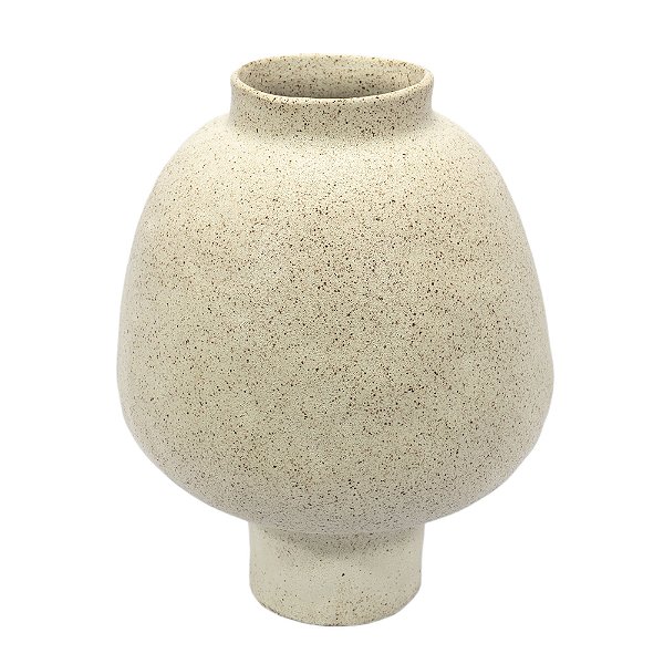 36174 - Vaso em Cerâmica Bege Texturizado P