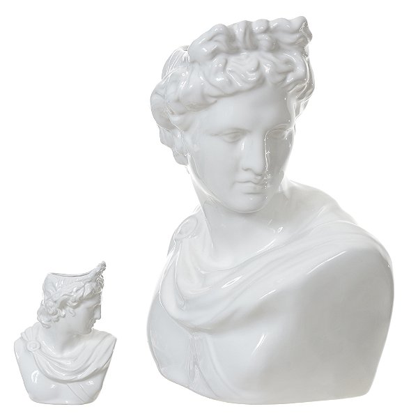 VASO DECORATIVO PORCELANA BUSTO (BRANCO) 30X22,9X20,7cm