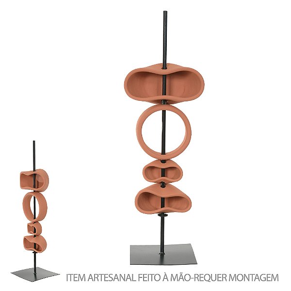 ESCULTURA DECORATIVA CERAMICA (TERRACOTA) 60X15X15CM