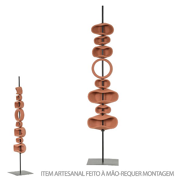 ESCULTURA DECORATIVA CERAMICA (TERRACOTA) 100X20X20CM