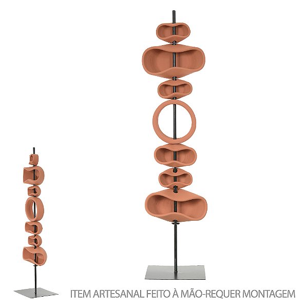 ESCULTURA DECORATIVA CERAMICA (TERRACOTA) 80X18X18CM