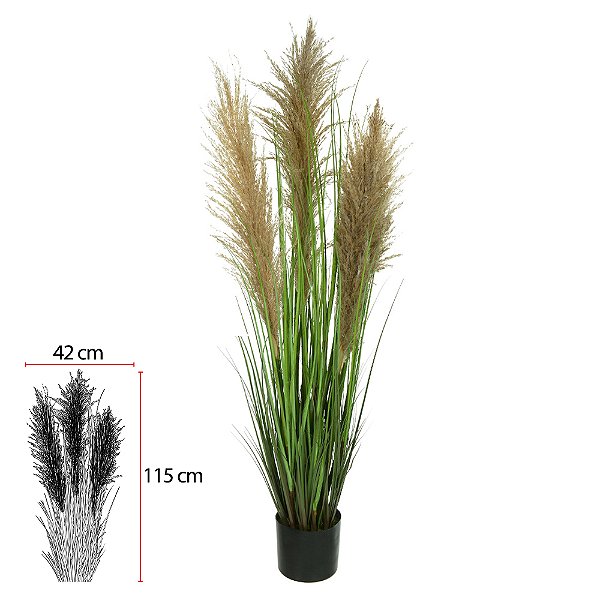 F.GRASS PAMPAS C/POTE X3 (VERDE) 1,2m