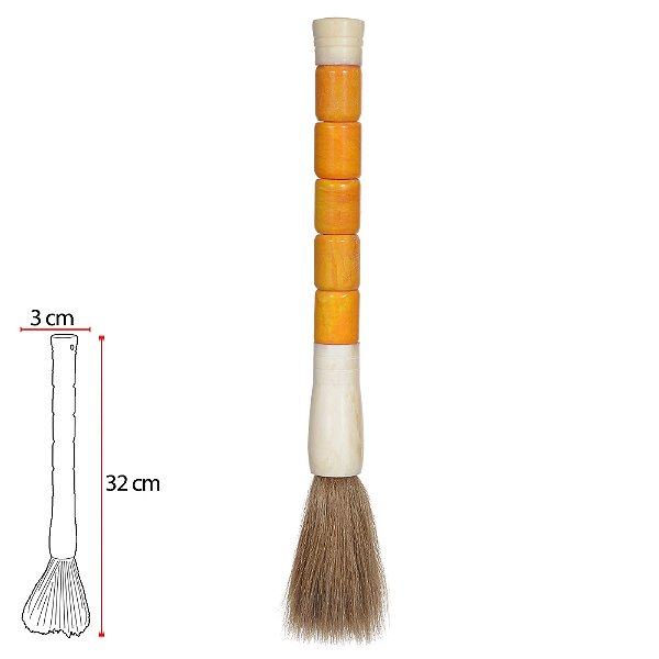 PINCEL DECORATIVO PEDRA (AMARELO) 32X3X3cm