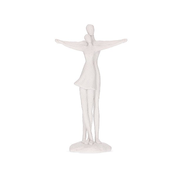 Escultura em Poliresina Casal Abraçados – 30,5x18x8cm