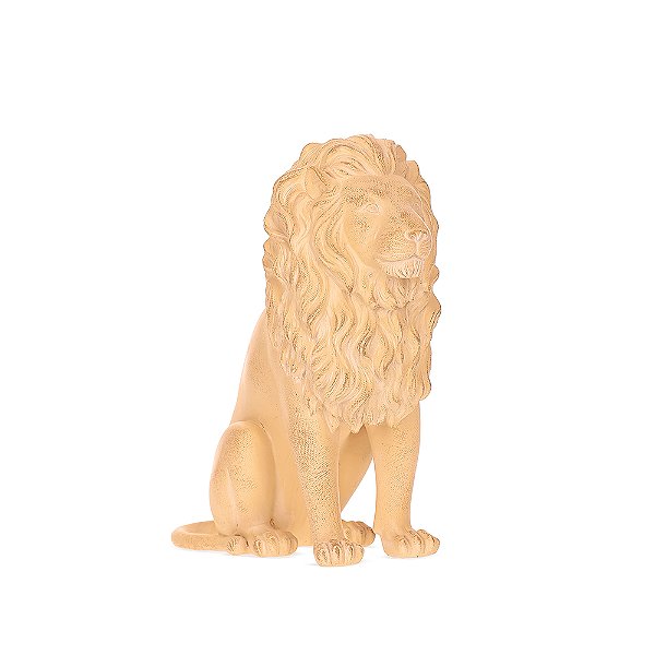 Escultura Decorativa Leão em Poliresina | 23x10x23 cm