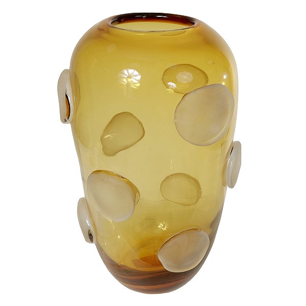 Vaso Decorativo de Vidro | Âmbar Fosco – 35 cm