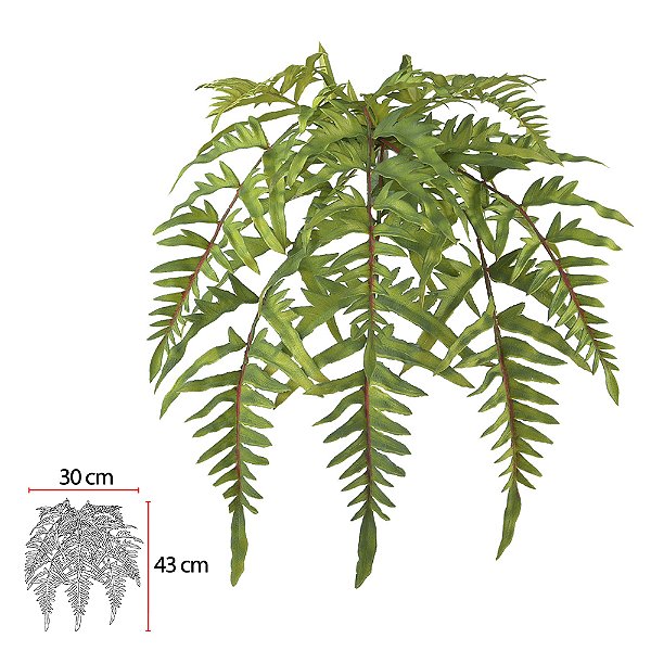 F. Samambaia Pendurada com Print Plástico X8 (Verde 2T) 46cm