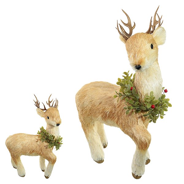 Rena de Natal em Pé – Sisal Bege – 59 x 35 cm