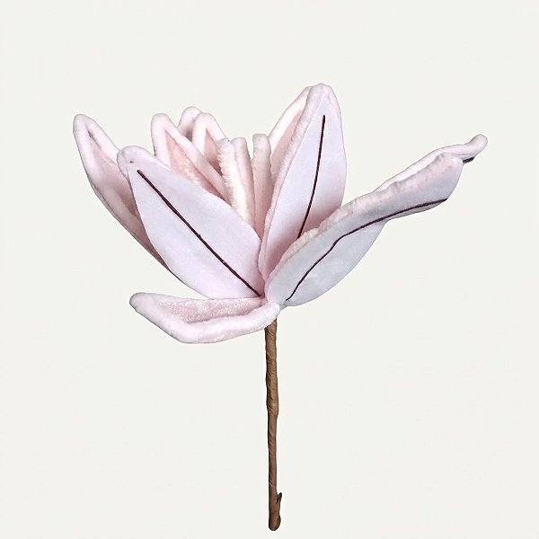 Flor de Poinsétia Artificial Haste Bico de Papagaio Rosa Claro 27cm