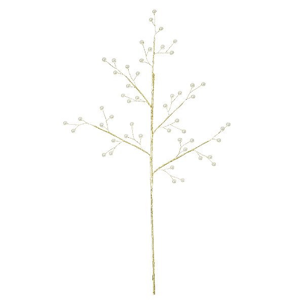 Haste Decorativa com Pérolas – Dourado – 72 cm