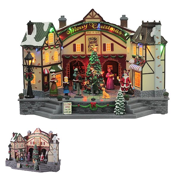 Vila Natal Coral com Movimento e Luzes – Colorido