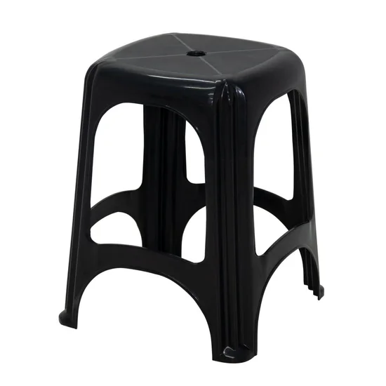 BANQUETA DE PLASTICO BAIXA PLASNEW - PRETO