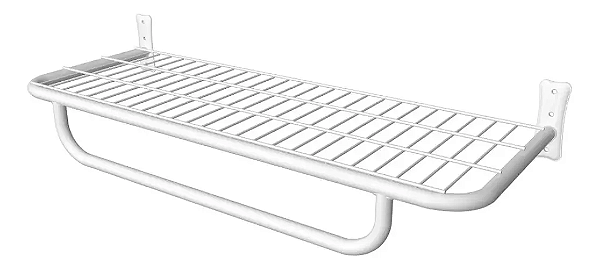 Arara de Parede com Tela Pingente 1,20m Branca Ativa Displays