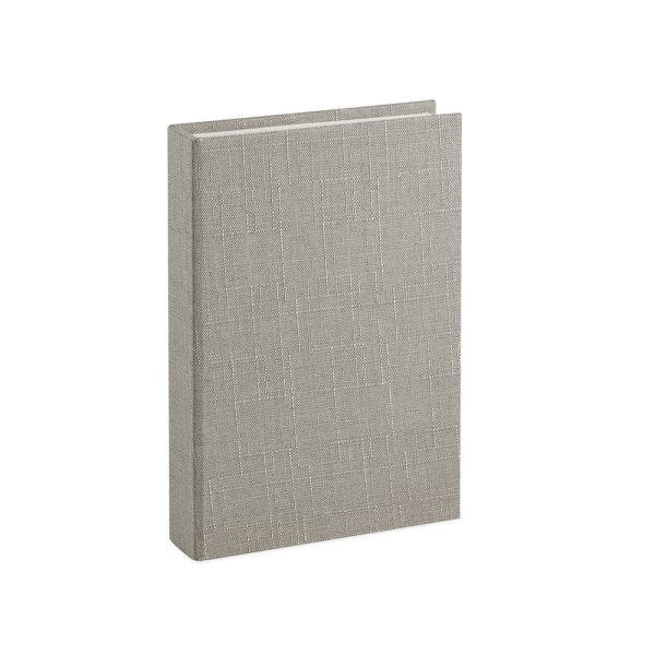 Livro-Caixa em MDF com Revestimento em Linho - 15x20 Cinza Claro (13594)
